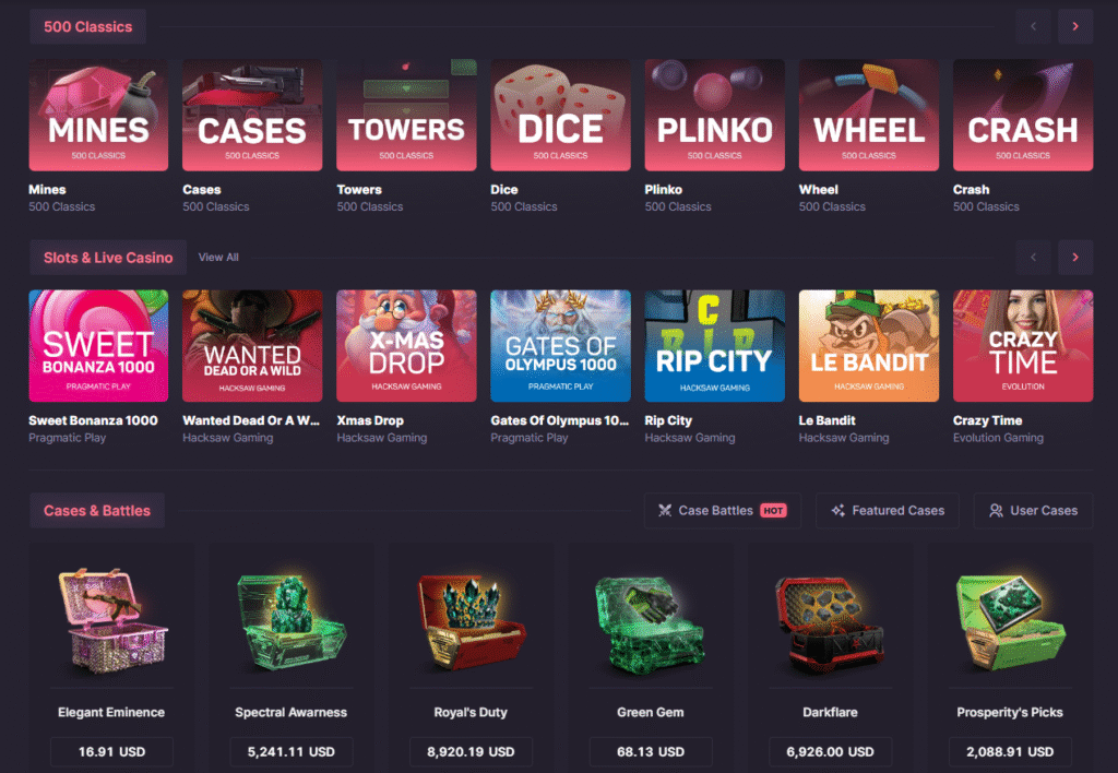 csgo500 game selection