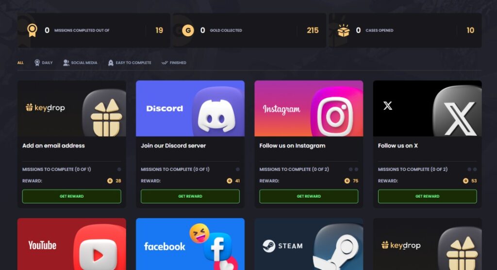 keydrop task to earn